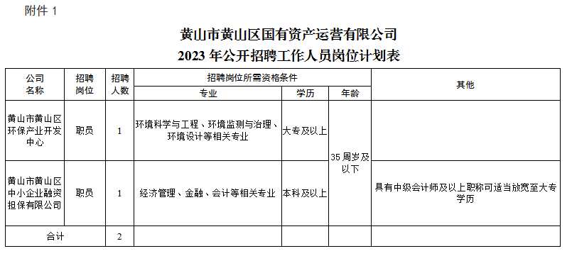 黃山市黃山區(qū)國(guó)有資產(chǎn)運(yùn)營(yíng)有限公司招聘工作人員公告